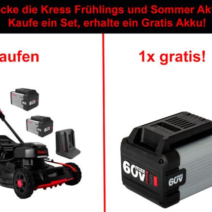 Kress KG760E.1 Akku Rasenmäher inkl. 2x Akku und Ladegerät – SET